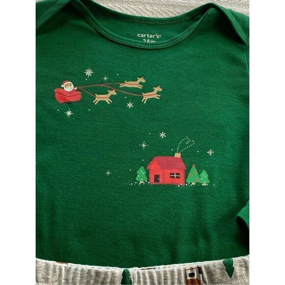 Carter's Girl’s 24 Month 2-Piece Christmas Bodysuit & Pant Set - Picture 3 of 8